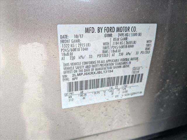 Used 2018 Lincoln MKX Select w/ Select Plus Package image 15