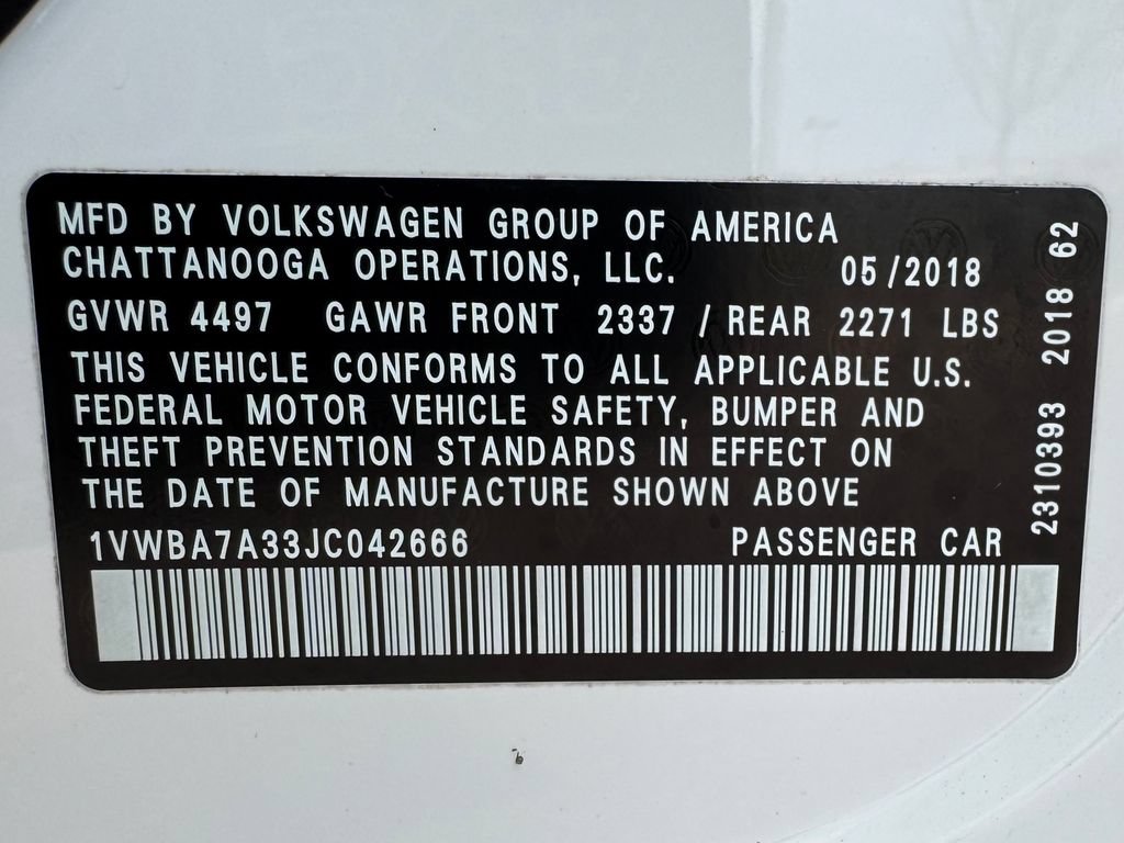 Used 2018 Volkswagen Passat 2.0T SE FWD image 13