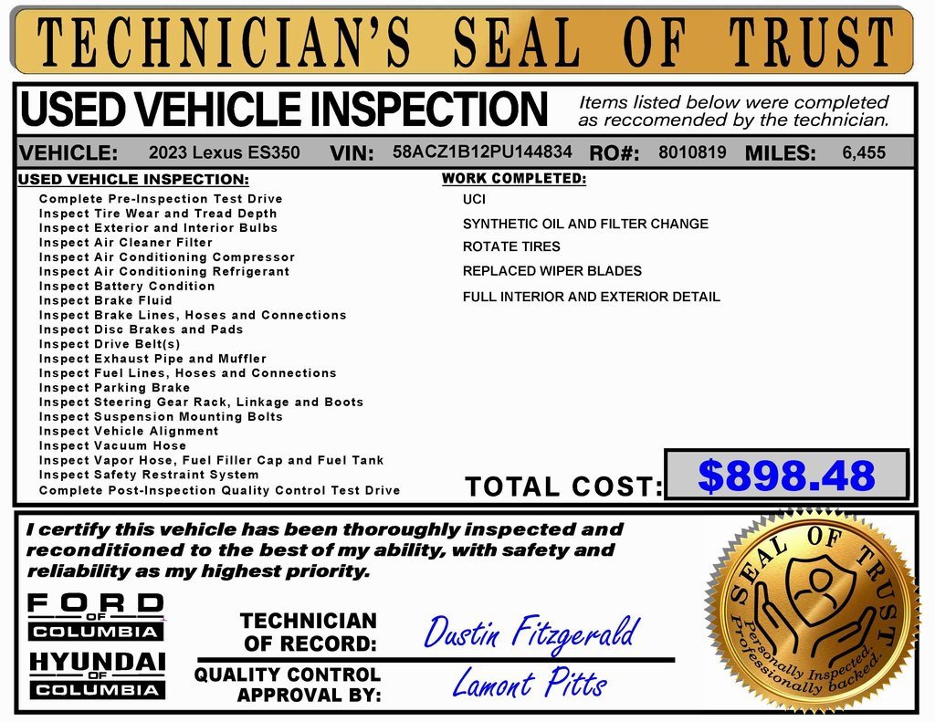 Used 2023 Lexus ES 350 w/ Accessory Package (Z1) image 2