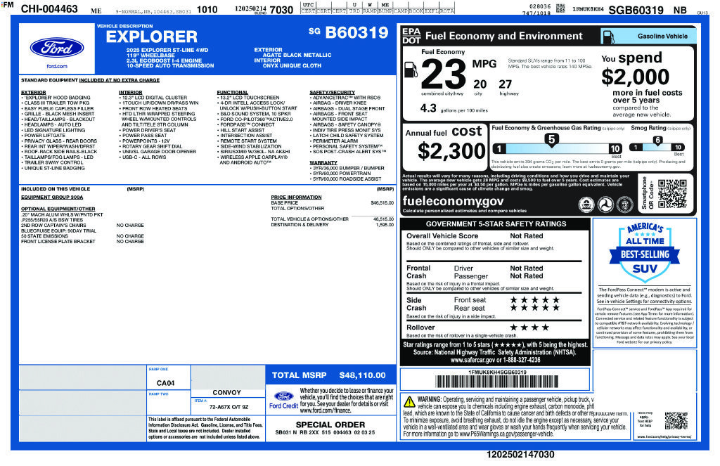 Used 2025 Ford Explorer ST-Line AWD/4WD image 52