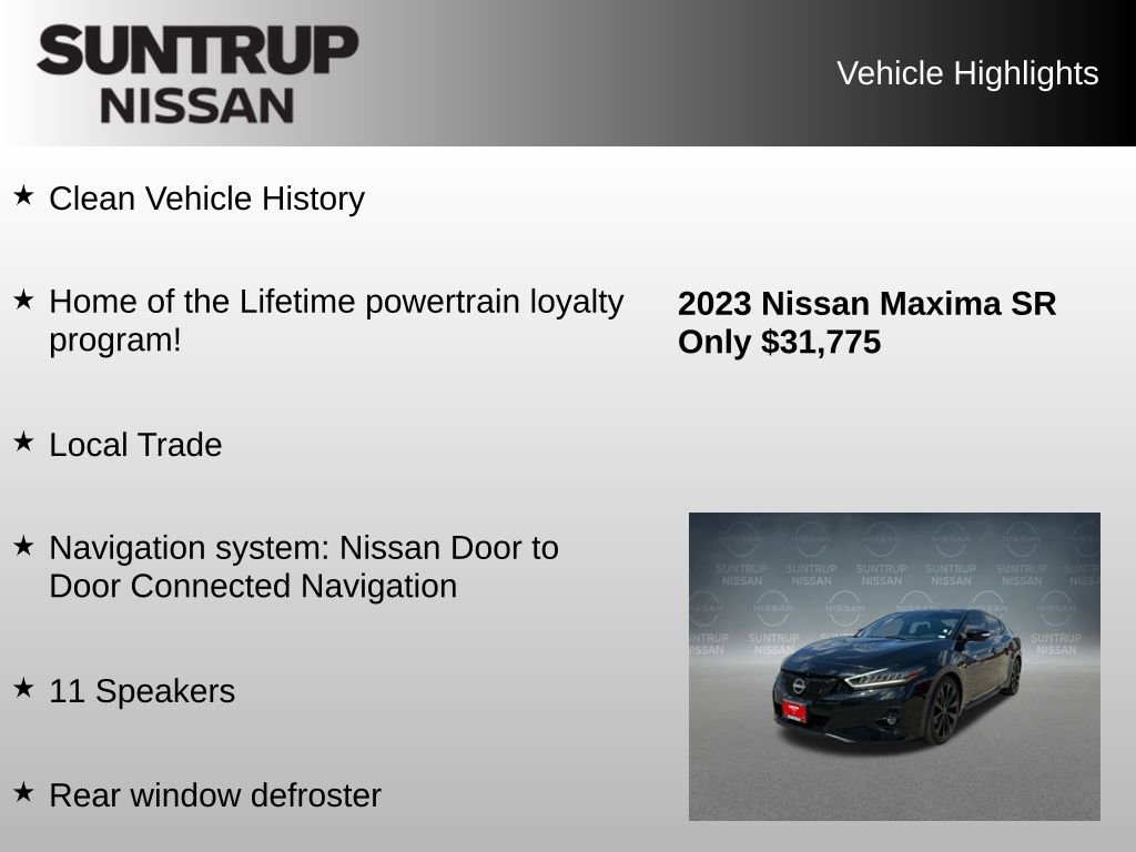 Used 2023 Nissan Maxima SR w/ Sport Mat Group FWD image 8