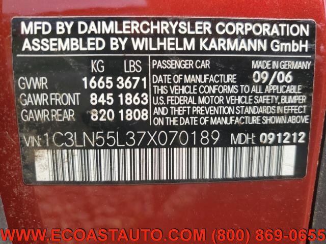 Used 2007 Chrysler Crossfire Convertible w/ Special Edition Group image 12