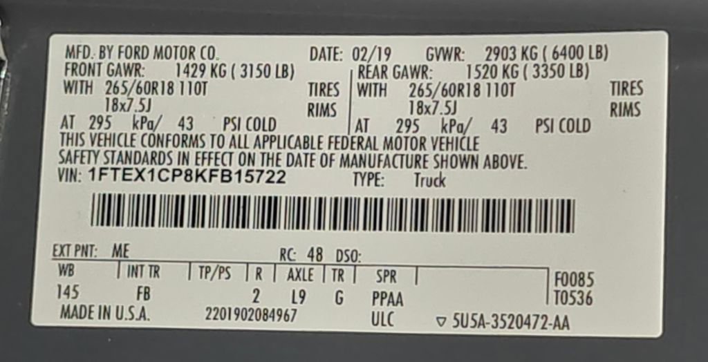 Used 2019 Ford F150 XLT w/ Equipment Group 302A Luxury image 57