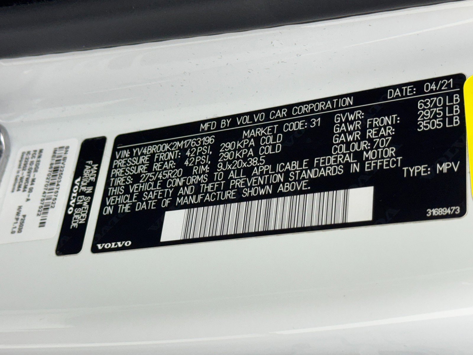Used 2021 Volvo XC90 T8 Inscription Expression w/ Protection Package Premier AWD/4WD image 50