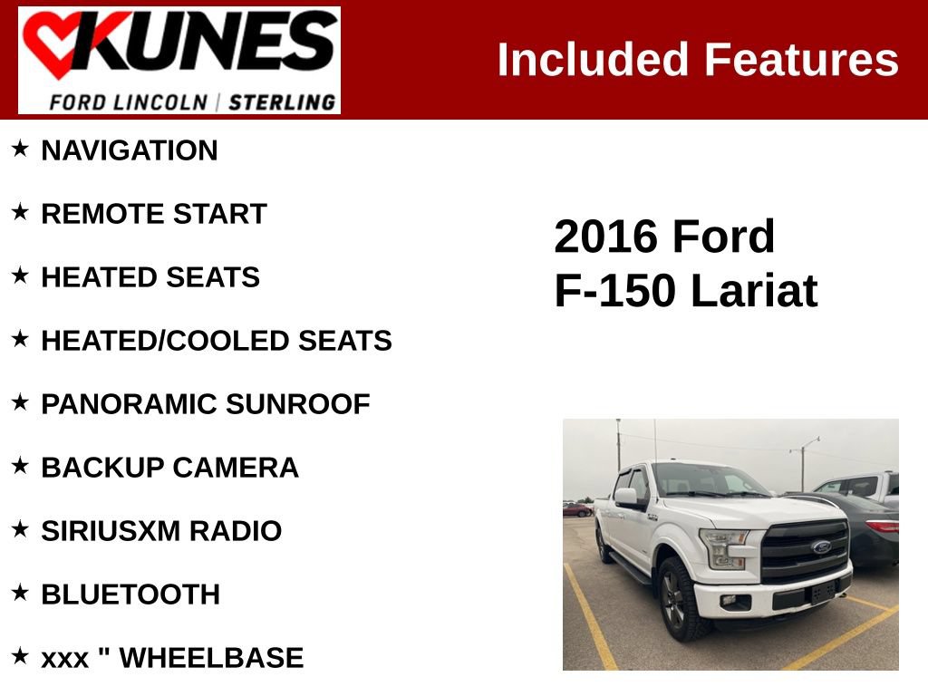 Used 2016 Ford F150 Lariat w/ Equipment Group 502A Luxury AWD/4WD image 2