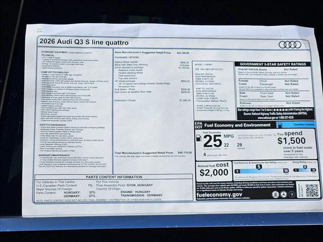 New 2026 Audi Q3 quattro 2.0T image 17