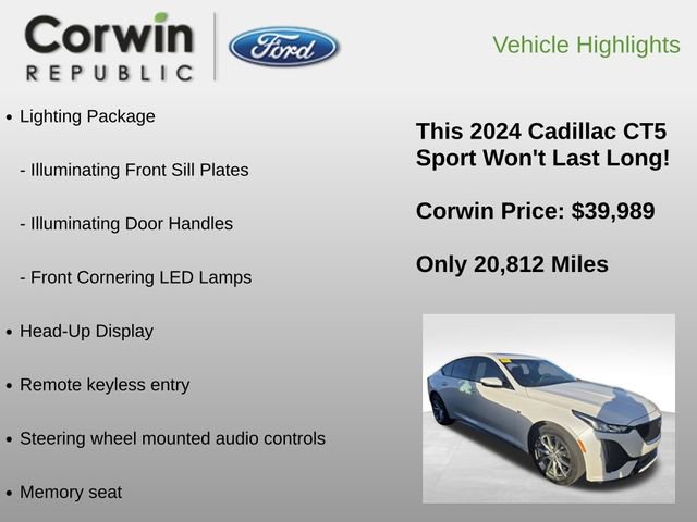 Used 2024 Cadillac CT5 Sport w/ Parking Package image 6