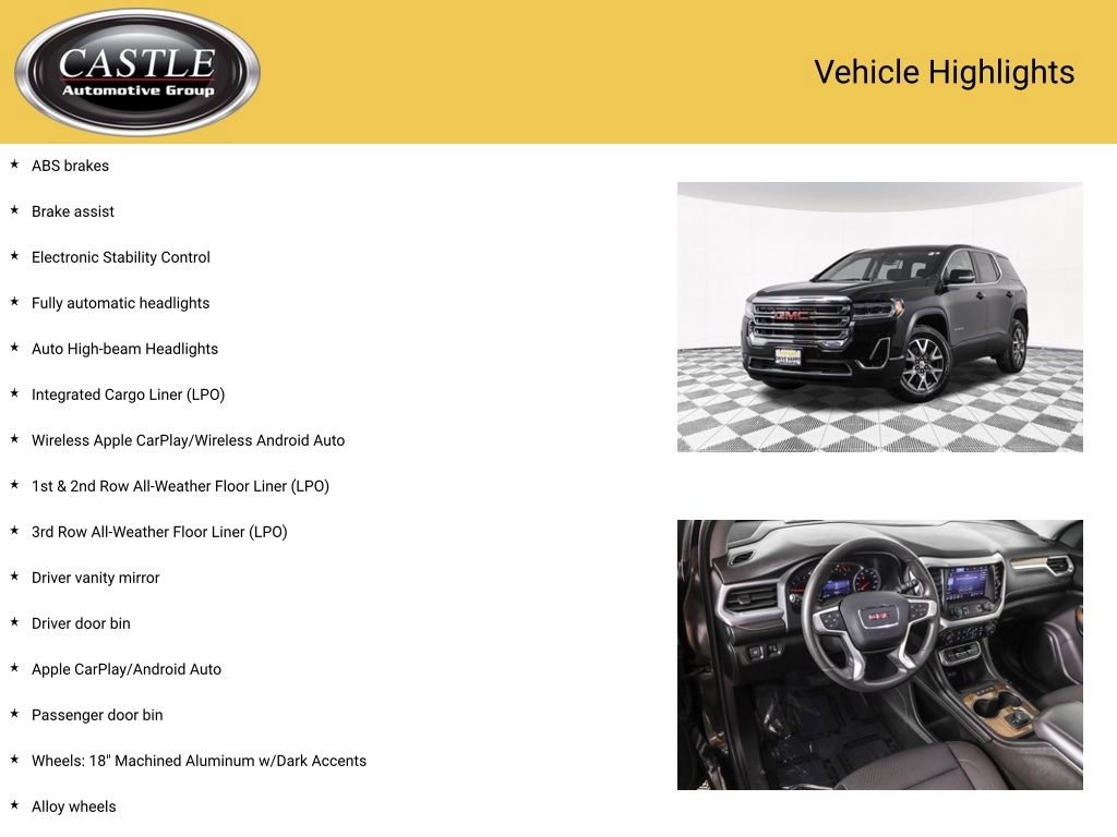 Used 2023 GMC Acadia SLE w/ LPO, Floor Liner Package image 8