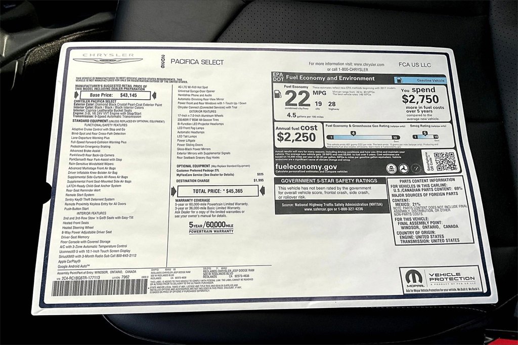 New 2026 Chrysler Pacifica Select image 14