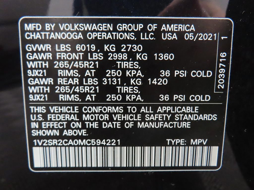 Used 2021 Volkswagen Atlas SEL R-Line AWD/4WD image 63