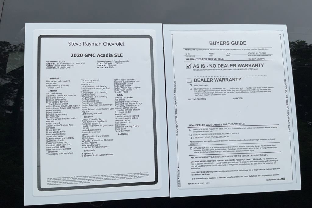 Certified 2020 GMC Acadia SLE w/ Driver Convenience Package FWD image 26