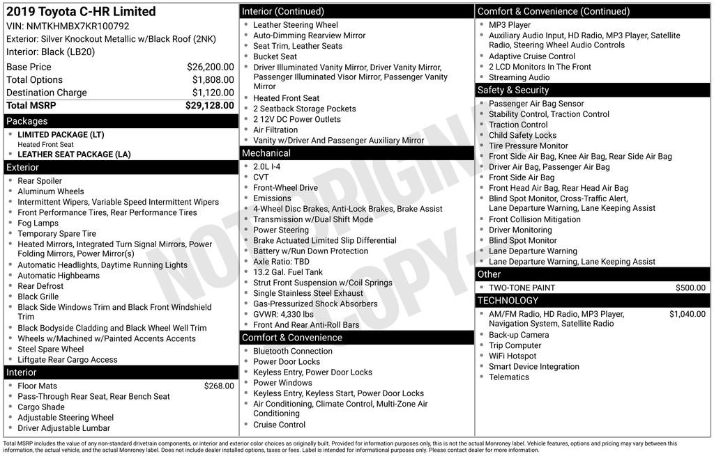 Used 2019 Toyota C-HR Limited FWD image 17