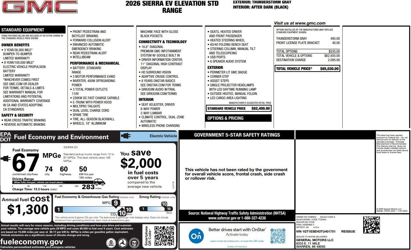 Used 2026 GMC Sierra EV Elevation image 44