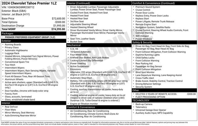 Used 2024 Chevrolet Tahoe Premier AWD/4WD image 9