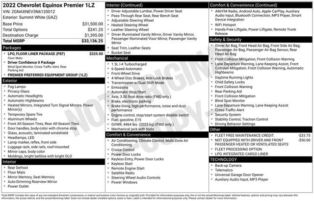 Used 2022 Chevrolet Equinox Premier w/ LPO, Floor Liner Package image 15