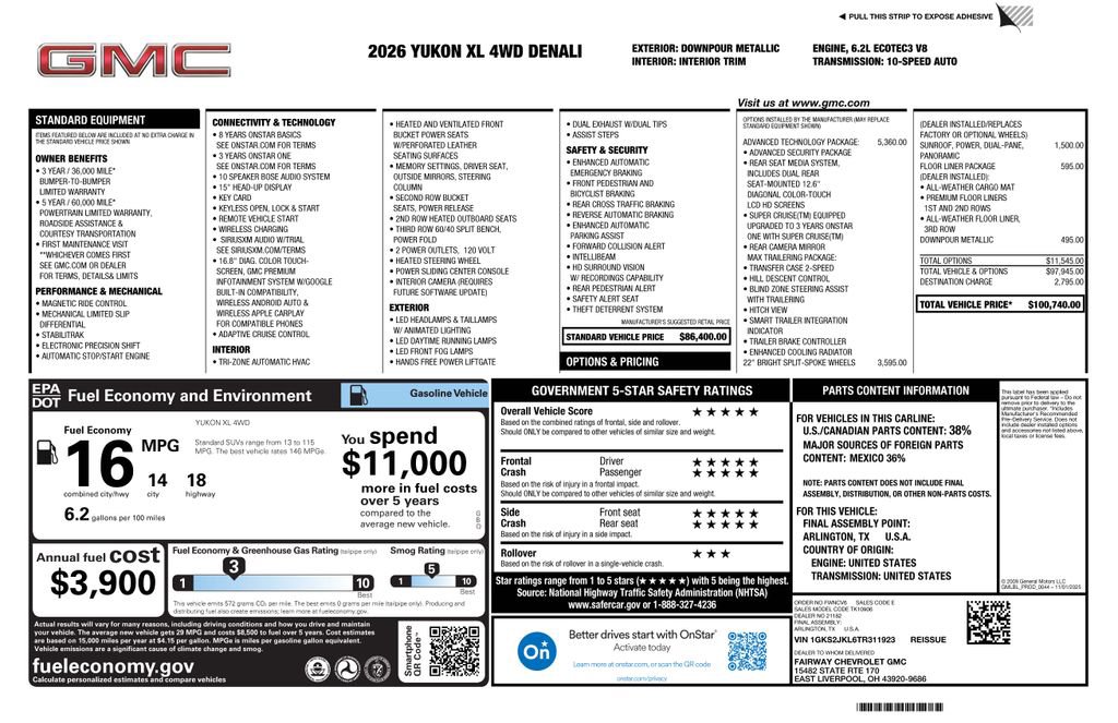 New 2026 GMC Yukon XL Denali w/ Advanced Technology Package image 4