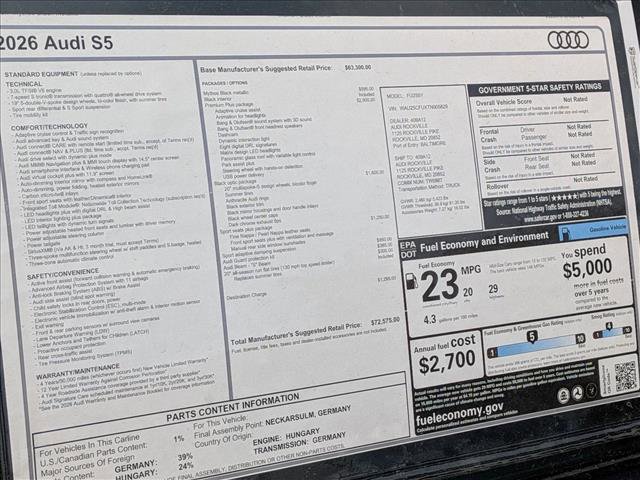 New 2026 Audi S5 Premium Plus AWD/4WD image 19