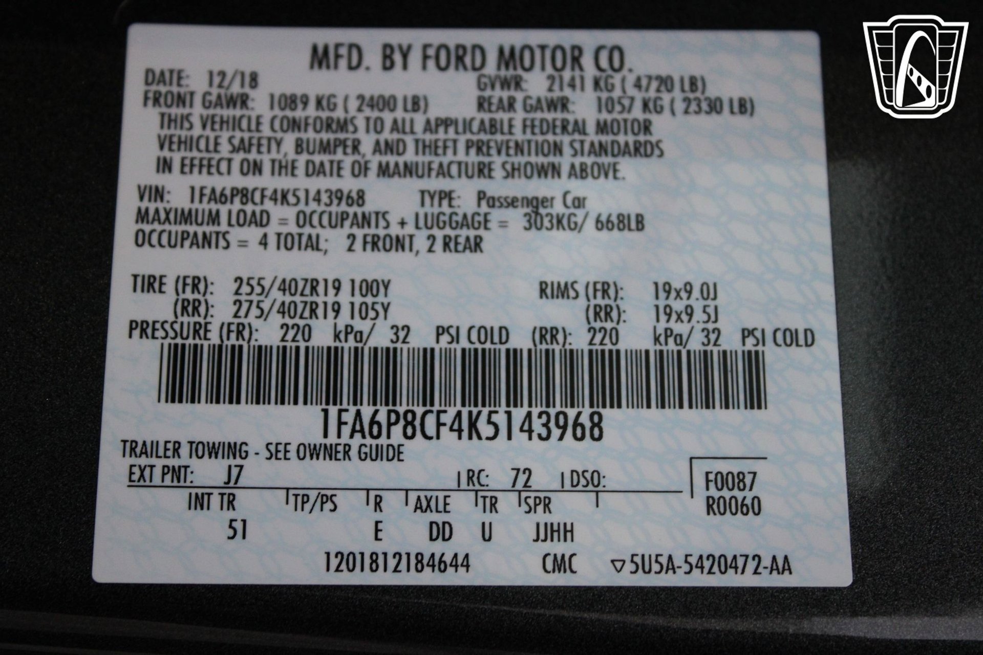 Used 2019 Ford Mustang GT Premium w/ GT Performance Package image 3