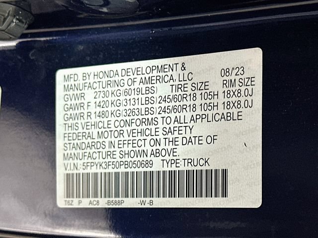 Certified 2023 Honda Ridgeline RTL image 34