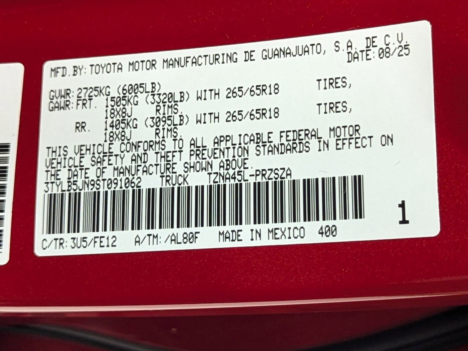 New 2025 Toyota Tacoma SR image 17