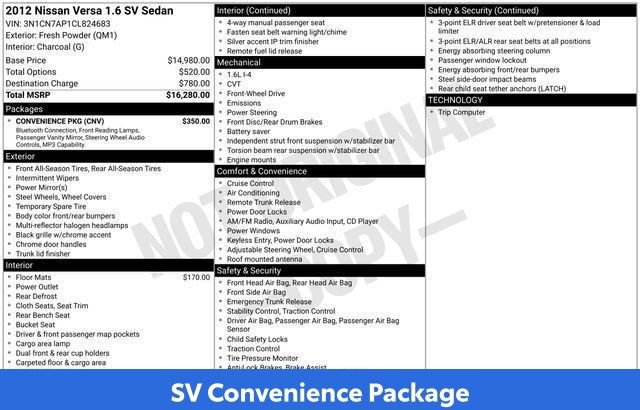Used 2012 Nissan Versa SV w/ Convenience Pkg FWD image 11