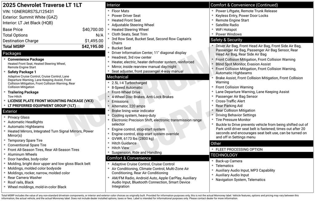 Used 2025 Chevrolet Traverse LT image 38