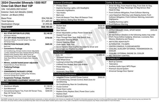 New 2024 Chevrolet Silverado 1500 RST w/ All Star Edition Plus AWD/4WD image 10