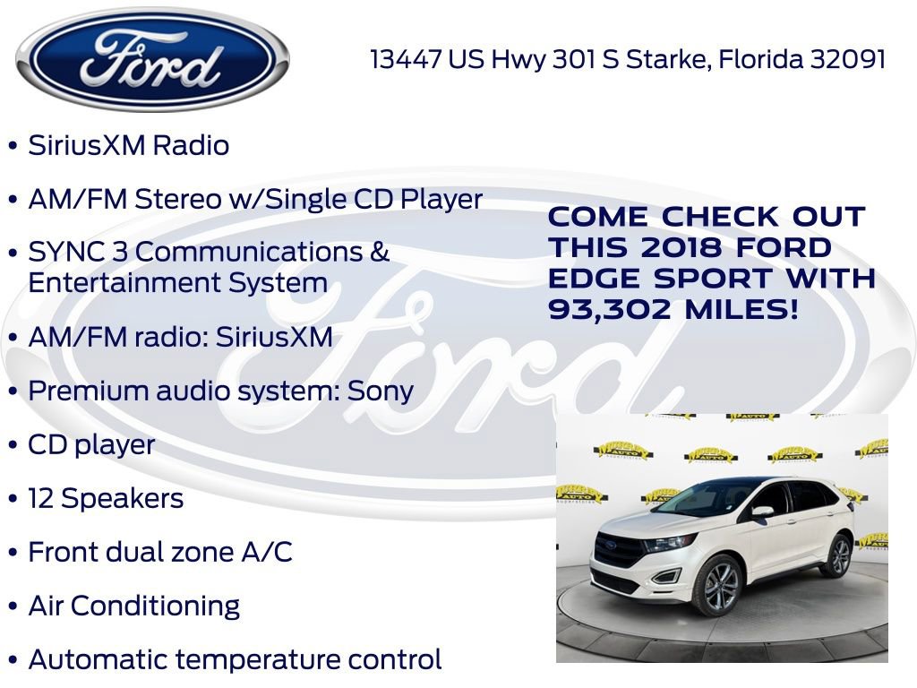 Certified 2018 Ford Edge Sport w/ Equipment Group 401A image 27