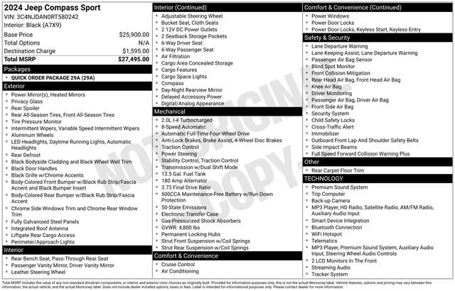 Used 2024 Jeep Compass Sport AWD/4WD image 47