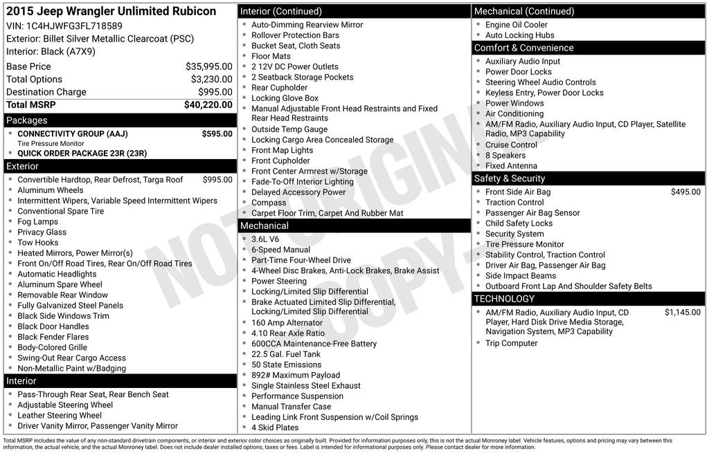Used 2015 Jeep Wrangler Unlimited Rubicon w/ Connectivity Group image 3