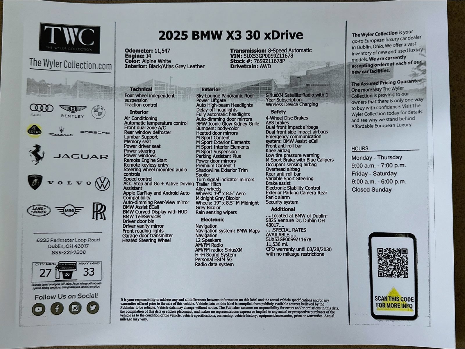 Used 2025 BMW X3 xDrive30i w/ Premium Package AWD/4WD image 46