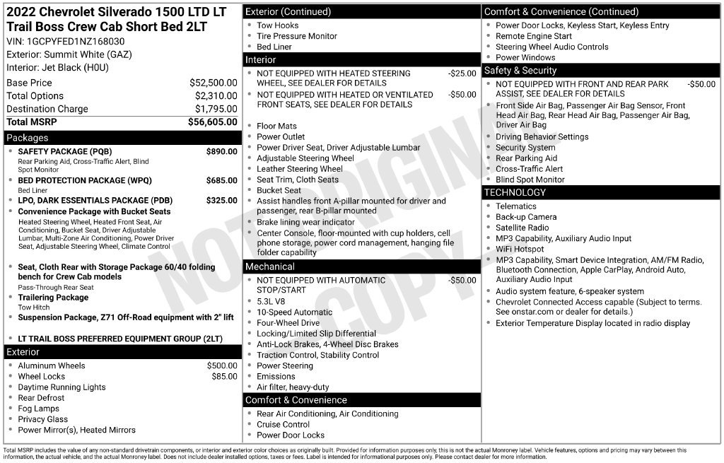 Certified 2022 Chevrolet Silverado 1500 LT Trail Boss w/ Safety Package AWD/4WD image 7
