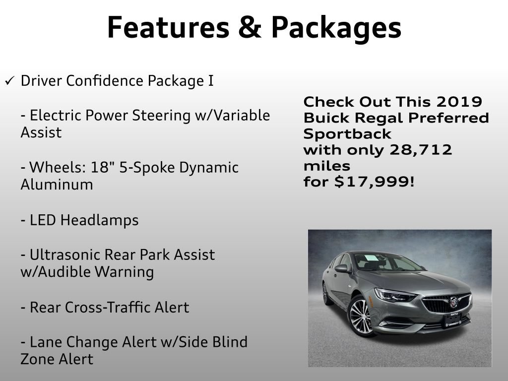 Used 2019 Buick Regal Preferred w/ Driver Confidence Package I FWD image 8
