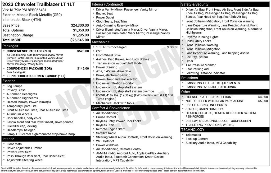 Used 2023 Chevrolet TrailBlazer LT w/ Convenience Package image 44