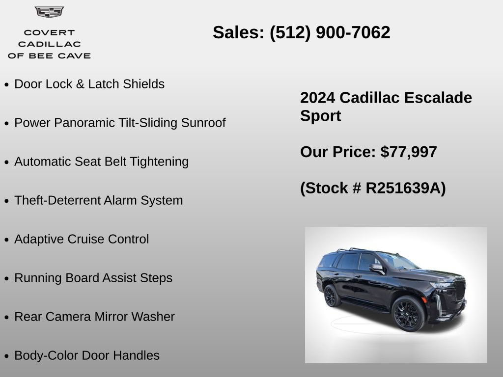Used 2024 Cadillac Escalade Sport w/ LPO, ONYX Package image 36