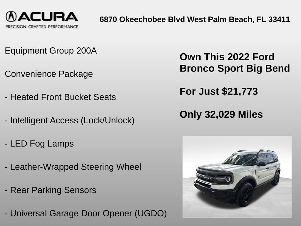 Used 2022 Ford Bronco Sport Big Bend w/ Convenience Package AWD/4WD image 6