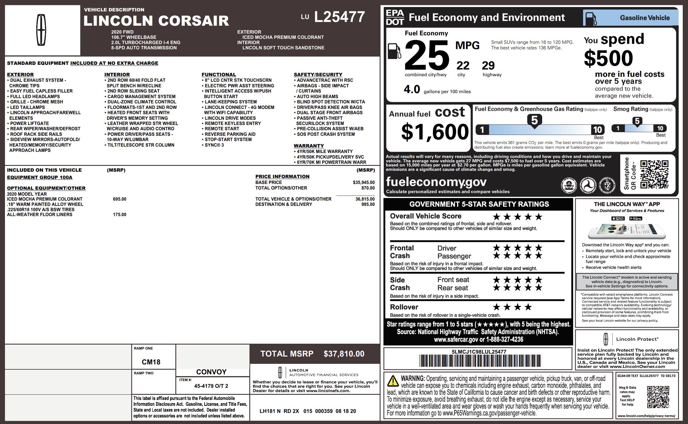 Used 2020 Lincoln Corsair FWD image 5