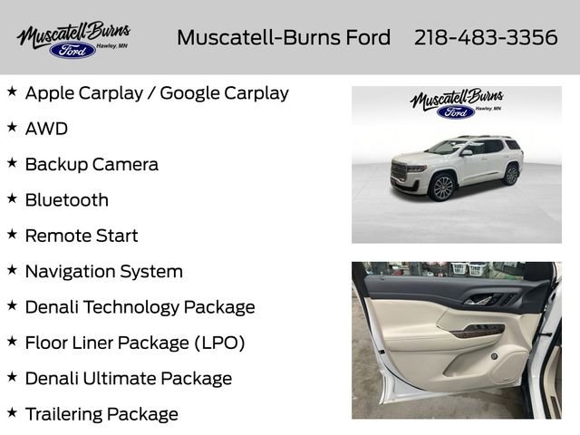 Used 2021 GMC Acadia Denali w/ Denali Ultimate Package AWD/4WD image 7