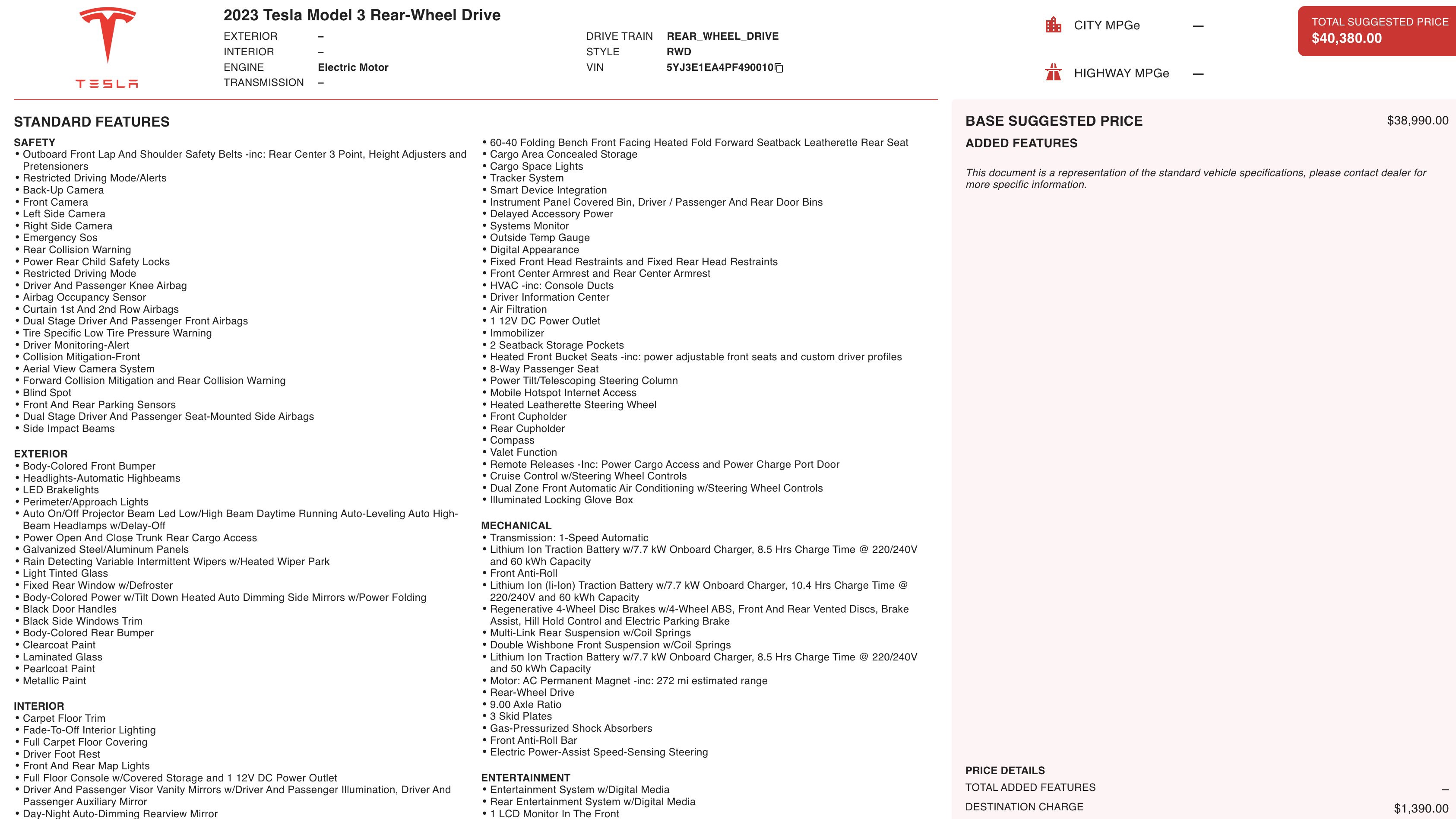 Used 2023 Tesla Model 3 Standard Range image 2