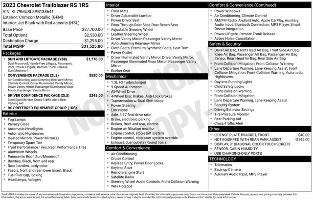 Used 2023 Chevrolet TrailBlazer RS w/ Sun and Liftgate Package image 5