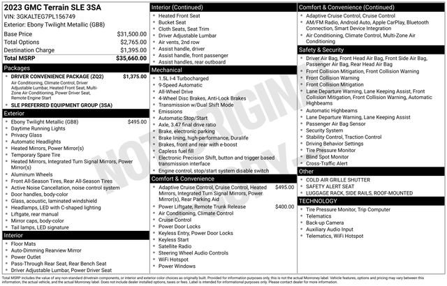 Used 2023 GMC Terrain SLE w/ Driver Convenience Package AWD/4WD image 6