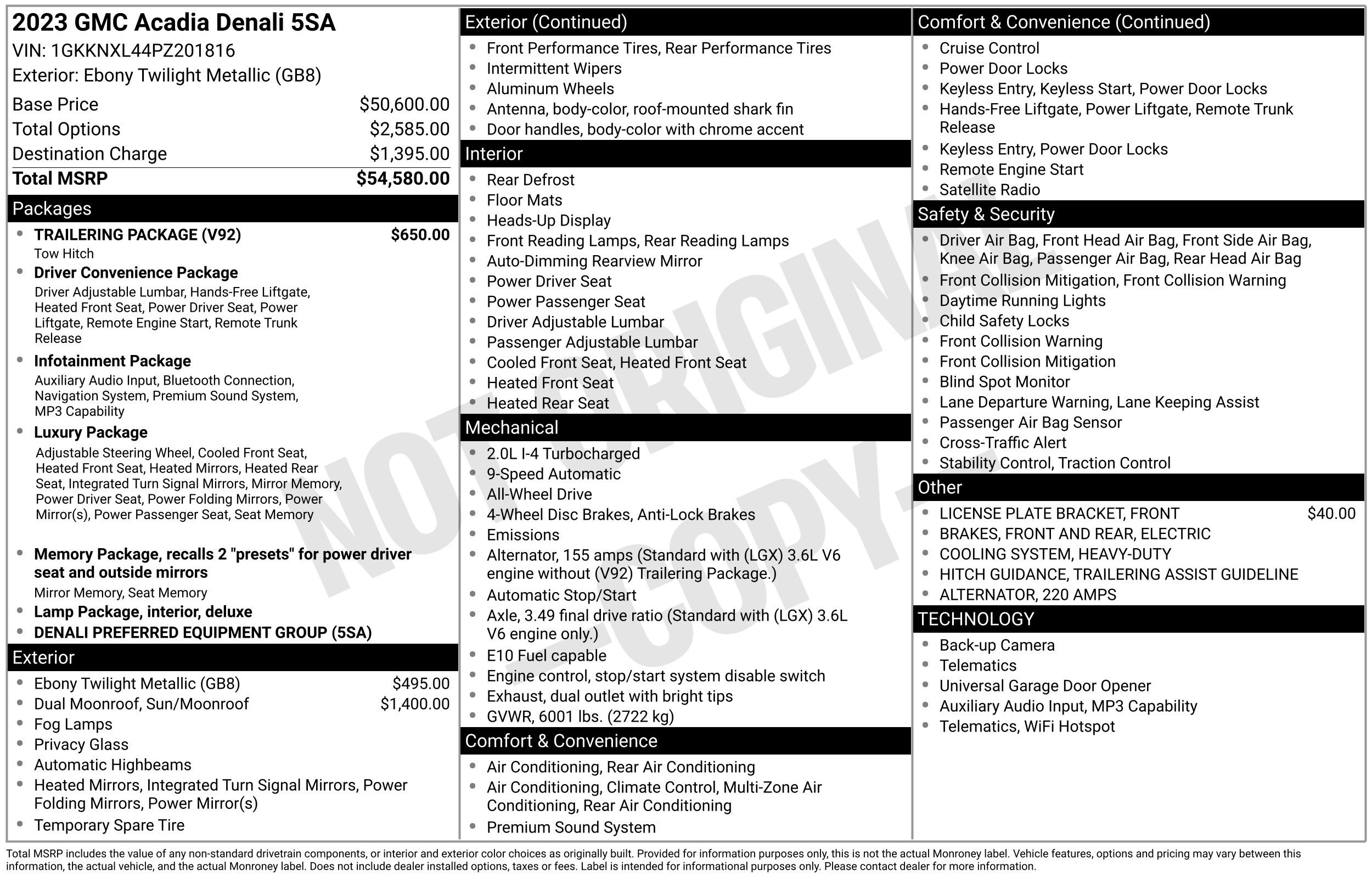 Used 2023 GMC Acadia Denali w/ Trailering Package AWD/4WD image 6