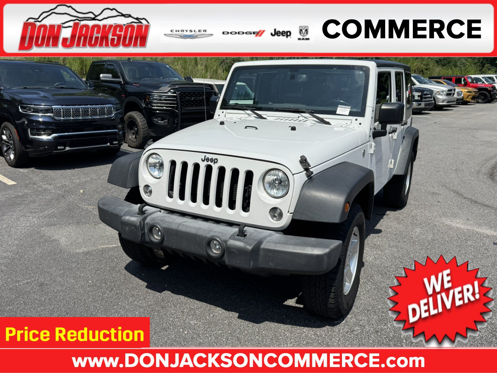 Used 2017 Jeep Wrangler Unlimited Sport w/ Quick Order Package 24S AWD/4WD image 1
