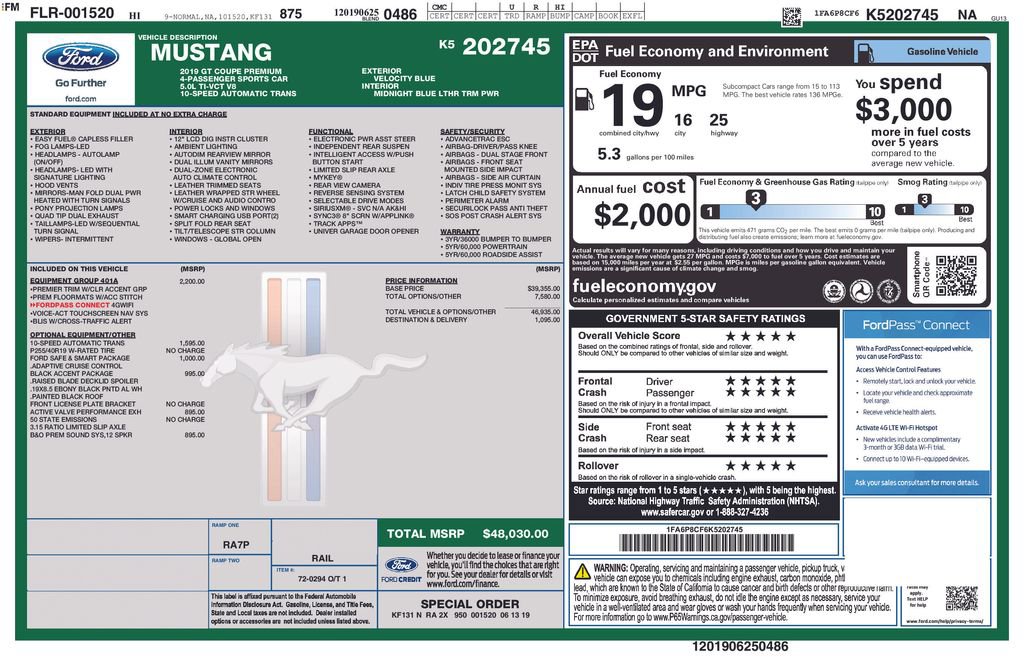 Used 2019 Ford Mustang GT Premium w/ Equipment Group 401A image 12