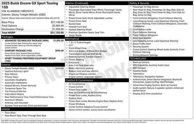 Certified 2025 Buick Encore GX Sport Touring w/ Advanced Technology Package FWD image 7
