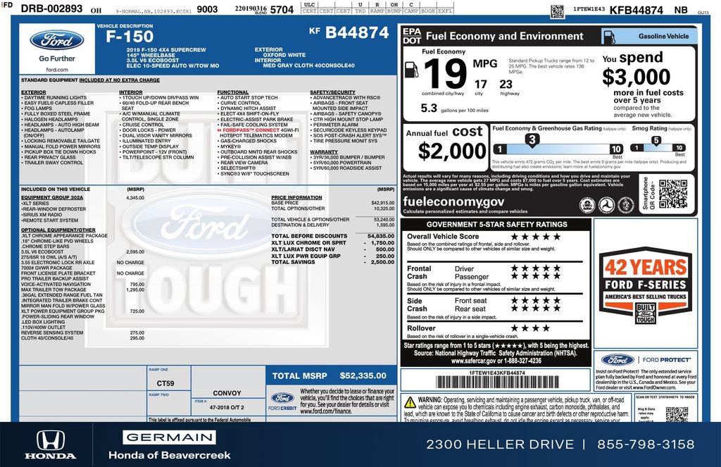 Used 2019 Ford F150 XLT w/ Equipment Group 302A Luxury AWD/4WD image 31