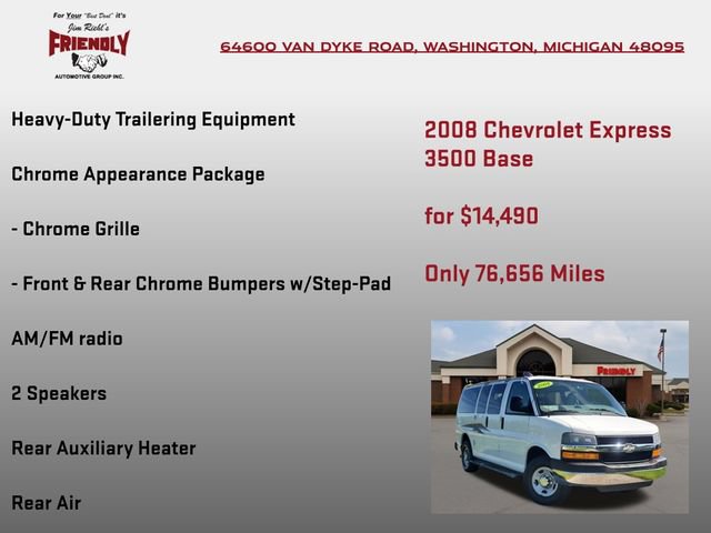 Used 2008 Chevrolet Express 3500 Passenger w/ LT Preferred Equipment Group RWD image 5