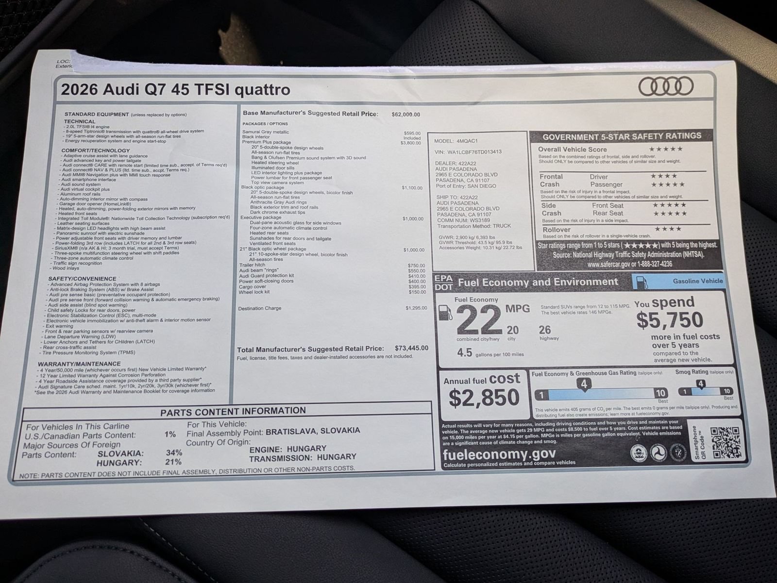 New 2026 Audi Q7 2.0T Premium Plus AWD/4WD image 18