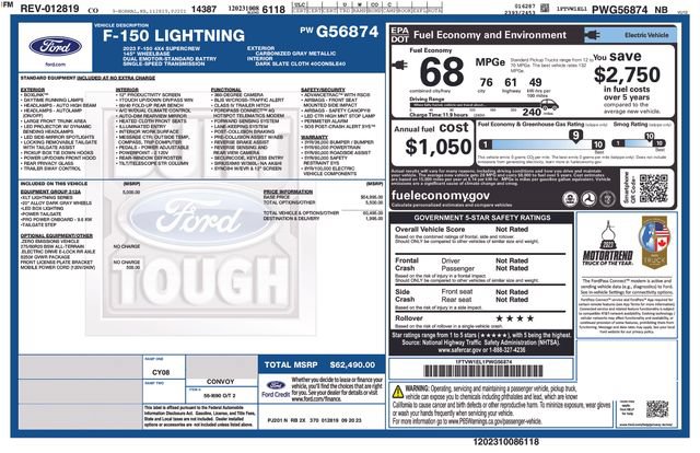 Used 2023 Ford F150 Lightning XLT w/ Equipment Group 312A High AWD/4WD image 5