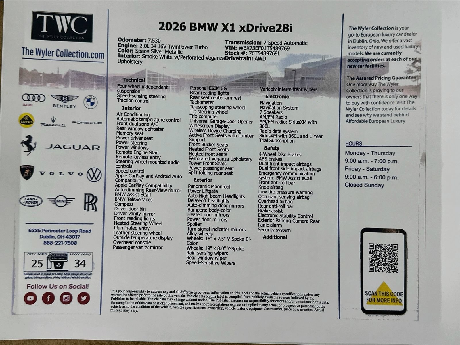 Used 2026 BMW X1 xDrive28i w/ Convenience Package AWD/4WD image 46